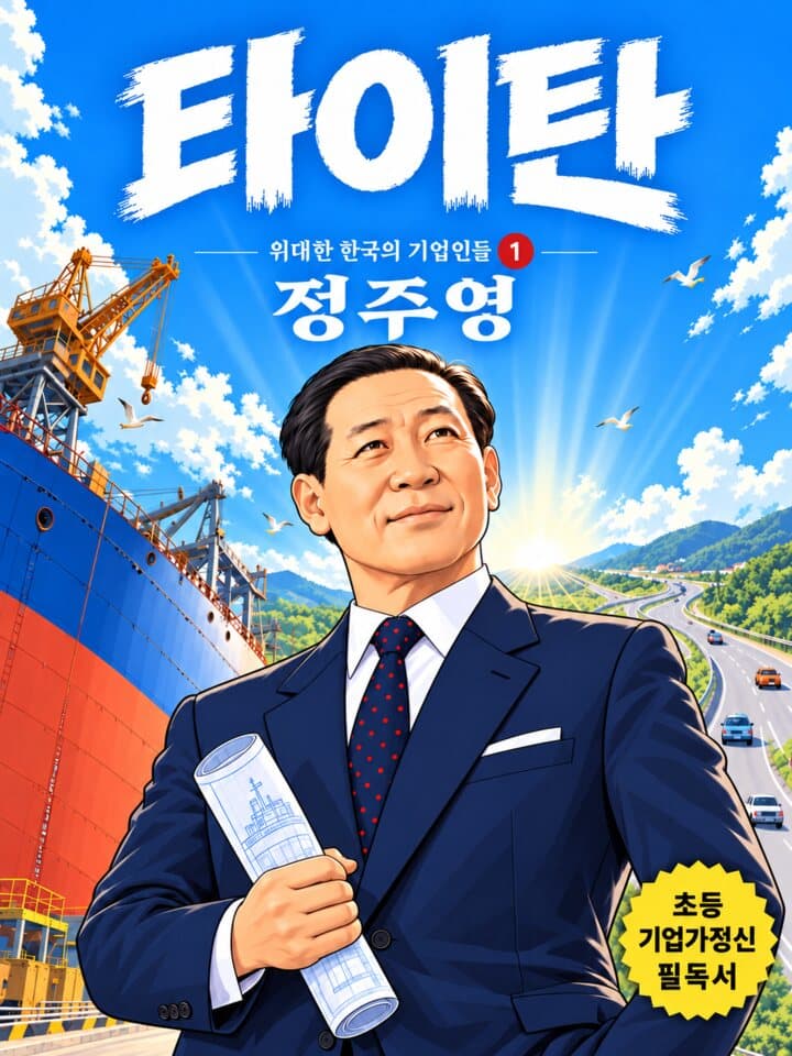 정주영 현대 기업가 위인전 일러스트